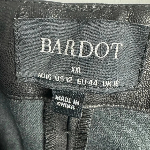 BARDOT Faux Leather flare high rise flare pants size 12 - Picture 5 of 10